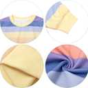Girls Sweatshirts Striped Rainbow Shirts Kids Cotton Long Sleeve Pullover Crewneck Tops Toddler Casual Clothes, 150