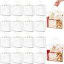 Ohuimrt 20 PCS Clear Plastic Gift Bags with Handles, 9.84 x 9.84 x 3.54 Inches Reusable Party Favor Bags with Ribbon Transparent Gift Wrap Bags Bulk for Weddings Birthdays