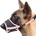 HEELE Dog Muzzle,Soft Nylon Muzzle Anti Biting Barking Chewing,Air Mesh Breathable Drinkable Adjustable Loop Pets Muzzle for Small Medium Large Dogs 4 Colors 4 Sizes (Pink, S)