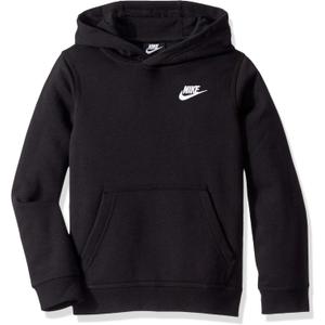 Nike Boy's NSW Pull Over Hoodie Club, Black/ White, Medium