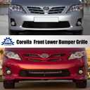 Front Center Bumper Lower Grille Corolla Black Direct Insert Replacement Grill Compatible with Toyota Corolla Sedan 4-Door 2011-2013 5311202280 TO1036125