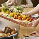 16" x 10" Rectangle Serving Trays Wooden Charcuterie Boards Rectangular Large Serving Platters for Cookie, Snack, Appetizer, Dessert, Party Food Dish Acacia Wood Kitchen Platter Tray Cheese Board