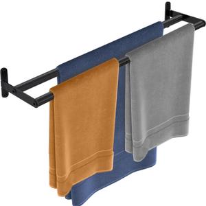 Double Towel Bar, 24 Inch Towel Racks for Bathroom, Stainless Steel Bathroom Towel Holder, Towel Rack Wall Mounted Towel Hanger Towel Rod, Matte Black