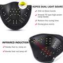 Sunrich UV Gel Nail Lamp 120W LED Nail Light Fast Dryer for Gel Polish Curing with 4 Timers Portable Handle Large Space Automatic Sensor (White)
