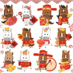 Gueevin 48 Pcs Chinese Red Envelopes New Year of Horse Envelopes Red Pockets 2026 Lunar New Year Cute Lucky Money Packets Hong Bao for Spring Festival Wedding Birthday Supplies