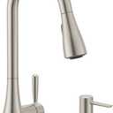 Moen Doherty Spot Resist Stainless Single Handle Pull-Down Kitchen Faucet with Power Clean and Reflex Docking System, 87260SRS