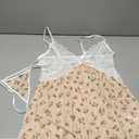 AIBINGGE Lingerie for Women Floral Lace Babydoll Nightgown, White and Pink, V-Neck with Adjustable Straps XL