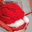 Costume for Adult Women Girls Christmas Dress with Blonde Wig Cosplay Party Suit Outfit Red Cape (Large-X-Large)