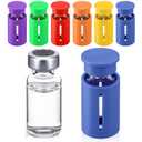 AceOrbit 6 Sets 3ml Glass Protective Vial Cap and Case Combo, Assorted Colors Reusable Lids Cover for 3ml Vials, Suitable for Traveling and Storage, Easy to Clean Leakproof Dust Resistant