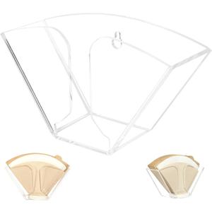 Kamehame Coffee Filter Holder, Wall Mount Coffee Filter Dispenser Rack, Clear Acrylic Storage Container for Aeropress, Cone Filters