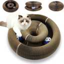 Old Version Magnetic Magic Organ Cat Scratcher Toy, Extra-Thick & Large Cardboard Cat Scratching Board Toy with Bell Ball, Interactive Enrichment Toy for Indoor Cats & Kittens