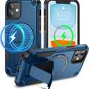 Caka for iPhone 11 Case, iPhone 11 Phone Case [Compatible with Magsafe] [Built-in Invisible Stand] [Heavy Duty Drop Protection] Shockproof Rugged Protective Magnetic Cover Accessories Navy Blue