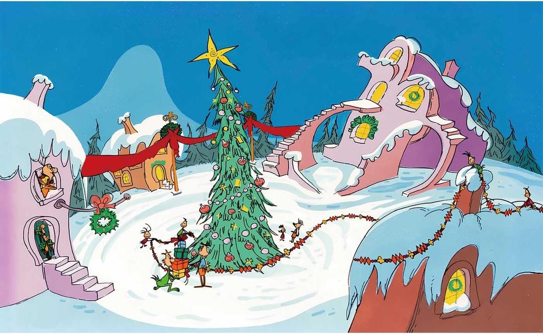 5.9X 3.6ft Welcome to Whoville Backdrop Snow Winter Whoville Christmas Banner Christmas Village Party Photography Background Xmas Birthday Baby Shower Party Supplies Decoration