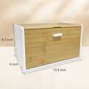 MinBoo Bread Box - Bamboo Bread Box for Kitchen Countertop, Large Capacity Kitchen Countertop Organizer Storage Bread Container Keep Fresh 14.1"x9"x8.3" (Need Assembly) (white&Bamboo)