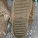 EverFoams Women's Fuzzy Slip-on Slippers Warm Cozy Soft Lightweight Memory Foam Indoor House Shoes (9-10)