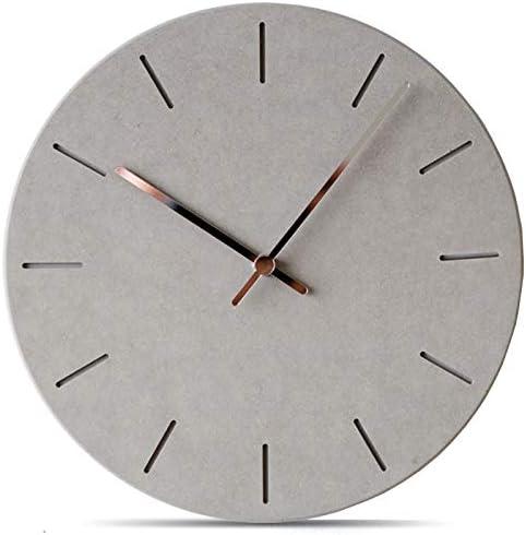 Stephanie Imports Modern Minimalist Concrete Hiding Gray (Numberless Dial) Silent Wall Clock