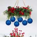 4 Pcs 4.7" Sequin Ornaments, Glitter Christmas Ball Ornaments, Sparkle Christmas Ornaments Christmas Ornaments Tree Decorations Blue Christmas Hanging Ball for Holiday Indoor Outdoor Decor