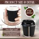 Ceenna 100 Set 7 oz Disposable Coffee Cups with Lids to Go Coffee Cup Insulated Hot Ripple Cup Paper Espresso Cups Bulk for Hot Chocolate Tea Cocoa Drinks Party