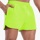 MIER Men’s Athletic Running Shorts with Brief Liner 3 Inch Quick Dry Lined Shorts with Zipper Pockets for Gym Workout, L