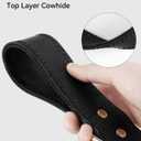 Joytale Genuine Leather Dog Collar for Large Dogs, Heavy Duty Thick Solid Leather for Power Breeds, Sturdy Adjustable Pet Collar with Metal Pin Buckle, Durable for Daily Walking, Black, L