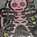 Yerliker 8 Pieces Day of The Dead Outdoor Decorations Yard Signs with Stakes, Halloween Party Supplies Dia De Los Muertos Decor Sugar Skull Skeleton Cat Owl Garden Lawn Decor for Scary(Pink)