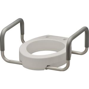 NOVA Medical Products Toilet Seat Riser with Handles, White, 1 Count