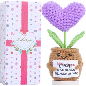 Gifts for Mom Mothers Day Birthday Funny Gift Handmade Crochet Unique Presents for Mama Stuffers Daughter Son Positive Cute Love Mom, 2PCS