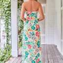 GRACE KARIN Women Strapless Dress Casual Loose Ruched Long Maxi Dress with Pockets (White, S)