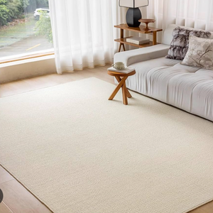 Indoor Natural Fiber Jute Area Rugs for Living Room Bedroom Rug, Low Pile Soft Sisal Woven Carpet Pet Friendly Rug Dining Room,entryway, Hotel,Easy Clean (Off-White, 4 x 6ft)