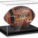 Football Display Case, Acrylic Football Case Clear Display Case for Full Size Signed Football Holder with UV Protection, No Assembly Required Football Display Box with Removable Football Display Stand