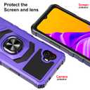 2 x for Galaxy XCover 6 Pro Case,Samsung Xcover 6 Pro case w/[Tempered Glass Screen Protector](Full Coverage) [Shockproof] Magnetic Car Mount [Ring Stand] Protective Cover for Women Man Purple Black