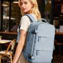 coofay Large Travel Backpack For Women Men Airline Approved Carry On Backpack Flight Approved Waterproof Sports Luggage Backpack Casual Daypack Hiking Backpack Grey Blue