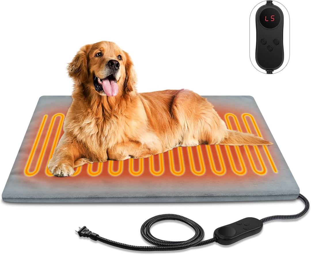 Large Pet Heating Pads for Dogs & Cats Outdoor, 35.4*23.6inches Dog Cat Heating Pad Bed Outdoor Waterprooof, Warming Heated Cat Dog Bed Blanket Outside, Heated Pet Mat, Gifts for Cats Dogs in Winter