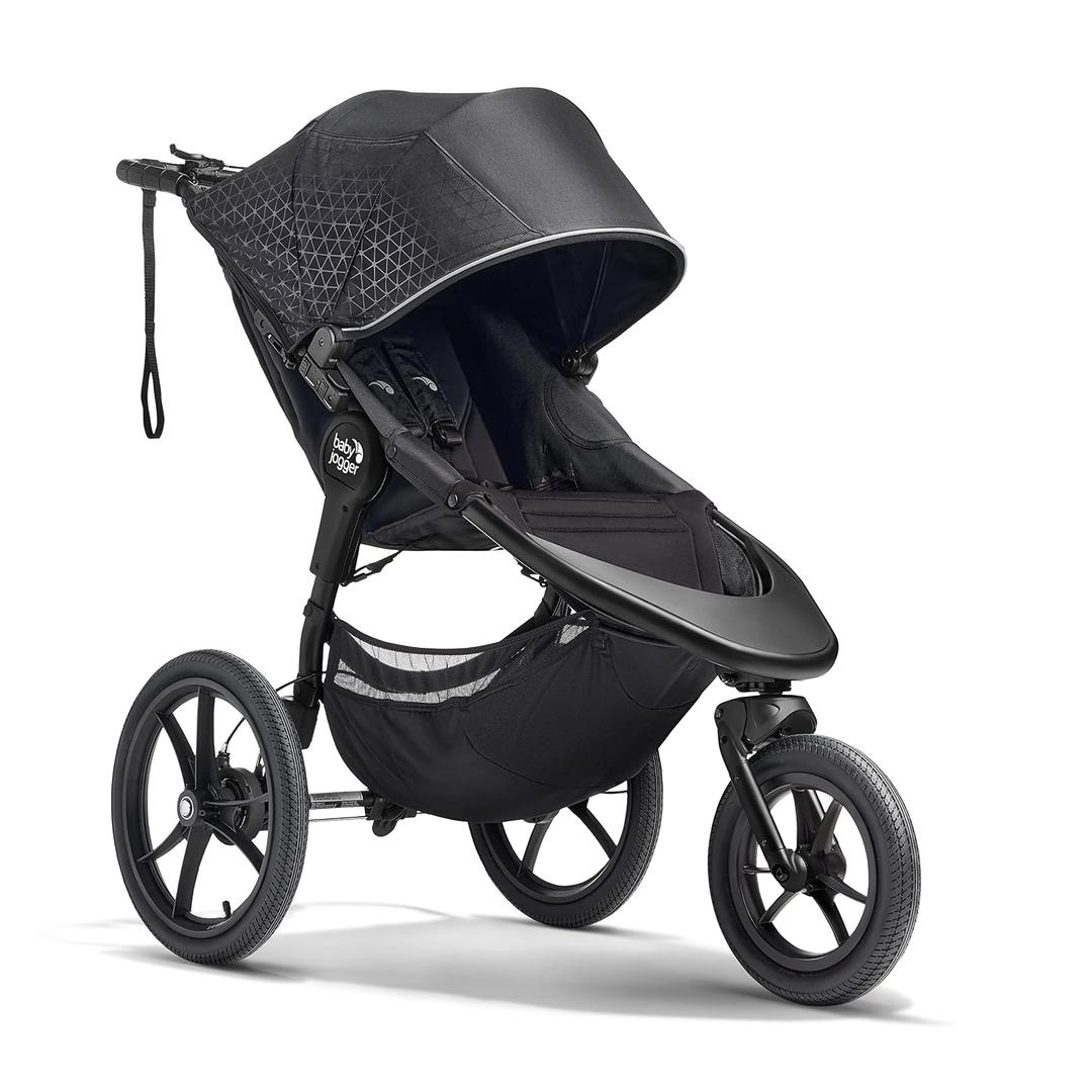 Baby Jogger® Summit X3 3-Wheel Jogging Stroller with Hand Brake, Baby Stroller with One-Hand Compact Fold, All-Wheel Suspension for Running, Jogging, and Everyday Outings, Midnight Black