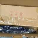 21 Pcs Bathroom Accessory Set with Waterproof Shower Curtain and Non Slip Mat,Resin Bath Set with Toothbrush Holder and Lotion Soap Dispenser,Bathroom Countertop Organizer Set for Home Apartment (Navy Blue)