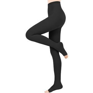 Compression Pantyhose,15-20mmHG Tights for Women & Men,Medical Grade Compression Stockings for Teachers, Nurses, Office Workers & Varicose Vein Patients,Waist-high Compression Leggings to Relief Leg Fatigue (Medium, Black/Open Toe)