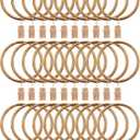 Curtain Ring with Clips,Iron Drapery Clips Hooks,TTZEZE Rustproof Curtain Clip Rings Hooks,30PCS Curtain Hooks for Curtain Rod Dia.55mm/2.17'' THK 4mm/0.16'', Rose Gold