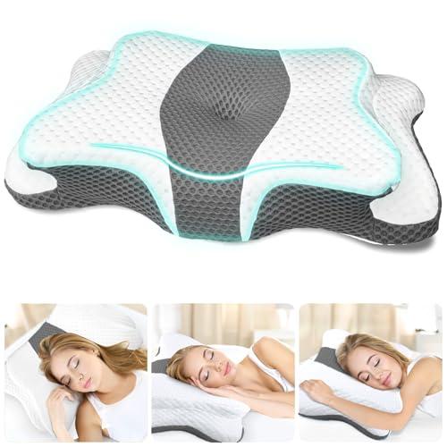 CHxxy Memory Foam Pillows, Cervical Pillow for Neck and Shoulder Pain Relief, Ergonomic Contour Bed Pillow, Soft for Side Sleep Stomach Sleeping and Back Sleeper CHxxy Memory Foam Pillows, Cervical Pillow for Neck and Shoulder Pain Relief, Ergonomic Contour Bed Pillow, Soft for Side Sleep Stomach Sleeping and Back Sleeper