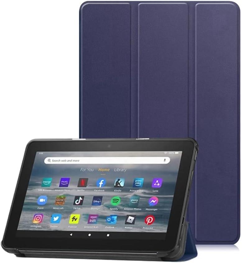 Case for Amazon Fire 7 (2022 Release-12th Gen) 7" Premium PU Leather Protective Cover/Fire 7 Case (Fire 7(12th-2022), Dark Blue)