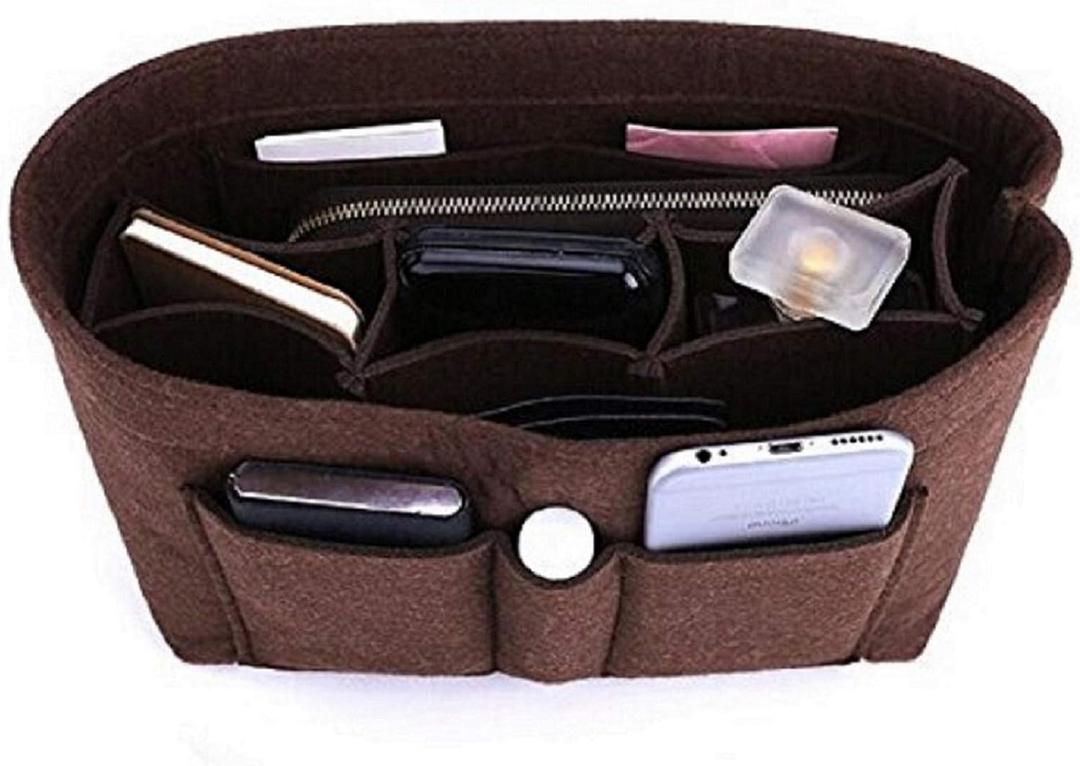 ZTUJO Purse Organizer Insert, Felt Bag Organizer For Handbag Purse Organizer,13 Colors, 6 Size, (X-Large, coffee)