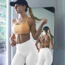 High Waisted Leggings for Women - No Front Seam Tummy Control Yoga Pants for Workout Running No See Through (White, M)