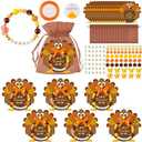 BeYumi Thanksgiving Bracelet Craft Kit - 24 Pack Fall DIY Thanks Letter Beads Friendship Bracelets with Turkey Gift Cards Thankful Craft Kit Party School Classroom Fun Activities for Kids Ages 6-12