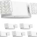 VEVOR 6 Pack Emergency Lights for Business, with Battery Backup, Commercial LED Emergency Exit Lighting Fixtures, AC 120/277V, with Two Square Head Adjustable, 90-Minute Backup, for Business, White