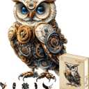 Jigfoxy Wooden Puzzles for Adults, Mechanical Owl Wood Puzzles Adult, Unique Animal Shape Wooden Jigsaw Puzzles for Adults, Birthday Gifts for Puzzle Lovers, Family(S-8.5 * 5.8in-80pcs)
