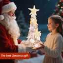 Sea Shell Christmas Tree DIY Handmade Crafts, Mini Shell Tree with 3-Mode LED Lights for Christmas Decor, Coastal Holiday, New Year, Birthday Party Gift, Versatile Home Decoration