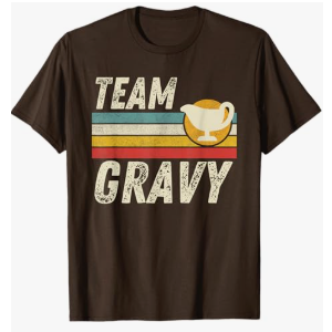 Retro Gravy Lovers Team Team Gravy Funny Thanksgiving Dinner T-Shirt Size L