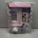 PLAY Kids Kitchen Refrigerator with Ice Dispenser, Pretend Kid Toy Fridge Kitchen Playset, Kitchen Appliance Accessories for Girl Boy Christmas Birthday Gift Age 3+, Pink