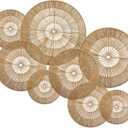 YIYA Set of 8 Boho Wall Decoration Jute Wall Decor Baskets Round Hand Woven Wicker Rattan Wall Art for Living Room Farmhouse Bedroom Nursery, 7.9 x 9.8 x 13.8 x 15.8 x 19.7 x 21.7 inches