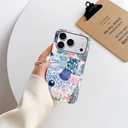 Case Compatible with iPhone 17 Pro,Scratch Resistant Hybrid 2-Layer Hard Shell Phone Case,Ball Blue Bow Flower Collage Aesthetic