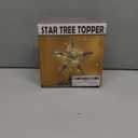 Juegoal Star Tree Topper with 20 LED Lights, Metal Silver Lighted Treetop Ornaments, Battery Powered Light Up Christmas Tree Decorations, 6.5 x 6.5 Inches